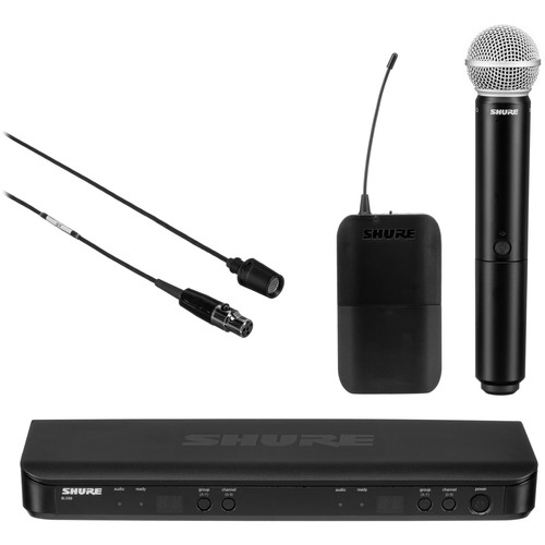 Shure BLX1288/CVL Dual-Channel Wireless Combo Lavalier & Handheld Microphone System (H8E: 518 to 542 MHz) - Image 2