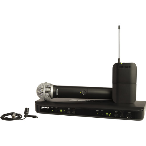 Shure BLX1288/CVL Dual-Channel Wireless Combo Lavalier & Handheld Microphone System (H8E: 518 to 542 MHz)