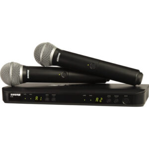 Shure BLX288/PG58 Dual-Channel Wireless Handheld Microphone System with PG58 Capsules (H8E)