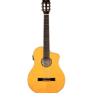 Family Series Pro 4/4 Solid Class Guitar with Equalizer, Gloss Stain Yellow finish Included Deluxe Gig Bag