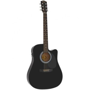 Fender SA-105CE Dreadnought Cutaway Electric Guitar - Black
