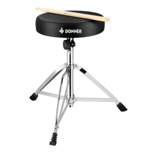 Donner EC1200 – Adjustable Height Drum Throne With A Pair Maple Mood Drum