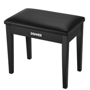 Donner EC2044 – Piano Bench Stool with Music Storage Black