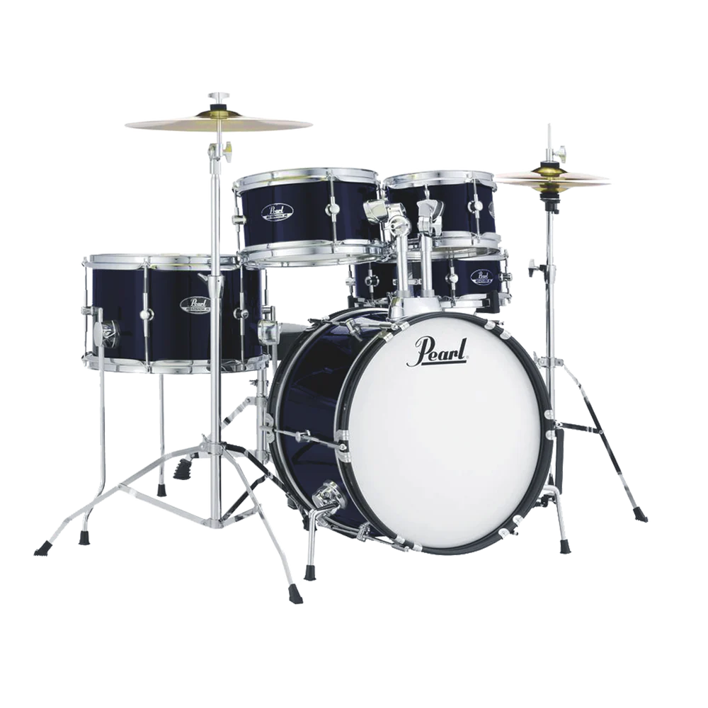 Pearl Roadshow Junior 5-Pcs Drum Set with Hardware & Cymbals – (Royal Blue Metallic) - RSJ465C/C #743