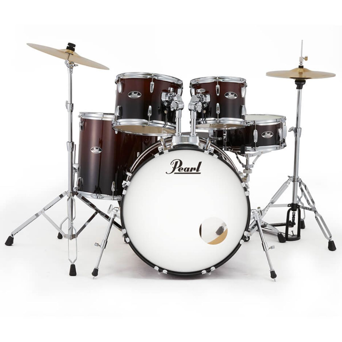 Pearl Rodeshow RS525SC/C#757 5 pcs Complete Drum Set with Cymbals – Garnet Fade Finish