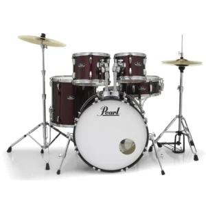 Pearl Rodeshow RS525SC/C#91 5 pcs Complete Drum Set with Cymbals – Red Wine Finish