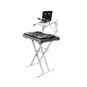 ODYSSEY X-STAND COMBO PACK DUAL TIER HEAVY-DUTY FOLDING STAND WITH MICROPHONE BOOM AND LAPTOP/GEAR SHELF - LTBXS2MTCP