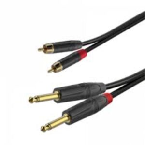RoxTone – GPTC200L15 – 2RCA to 2JK 1.5M Cable Gold
