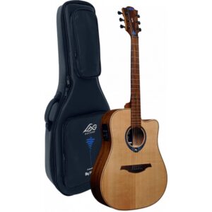 Lag Guitars THV10DCE-LB Dreadnought Cutaway Smart Acoustic Guitar with HyVibe System Includes Lag Carrying Case