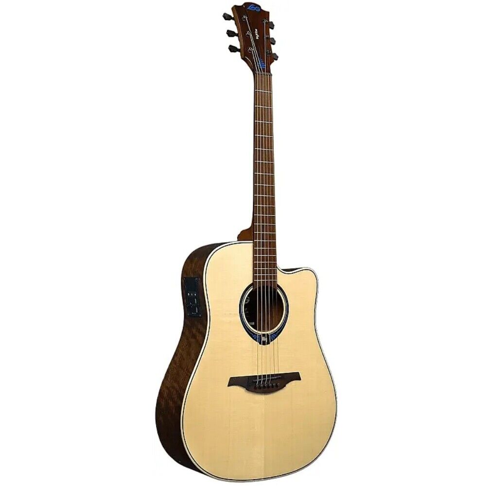 Lag Guitars THV20DCE Dreadnought Cutaway Smart Acoustic Guitar with HyVibe System Includes Lag Carrying Case - Image 3