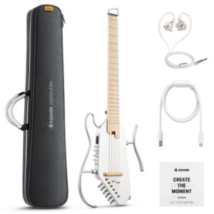 Donner HUSH-I PRO Acoustic-Electric Travel Guitar Kit – White
