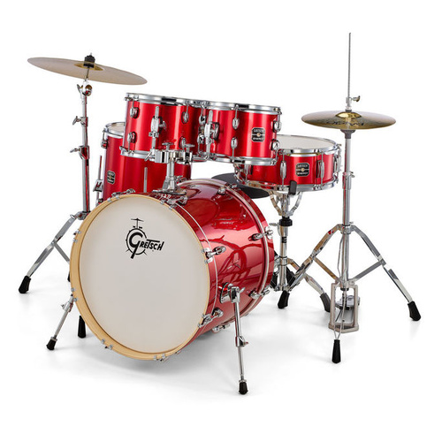 Gretsch GE4605R Energy 5Pc Kit 7" x 10", 8" x 12", 14" x 14", 16" x 20", 5.5" x 14" Red Finish with Hardware Pack & NO Cymbals