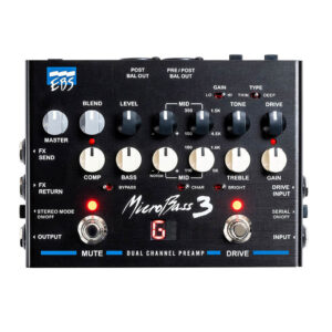 EBS-MB3 MicroBass 3, 2-Channel Professional Preamp with Clean and Drive Channels