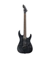 ESP LTD M-200 Electric Guitar Flammed Maple with Floyd Rose, See Thru Black Finish