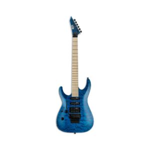 ESP LTD MH-203 Lefty Electric Guitar Quilted Maple Top in See-Thru Blue Finish & Maple Fingerboard