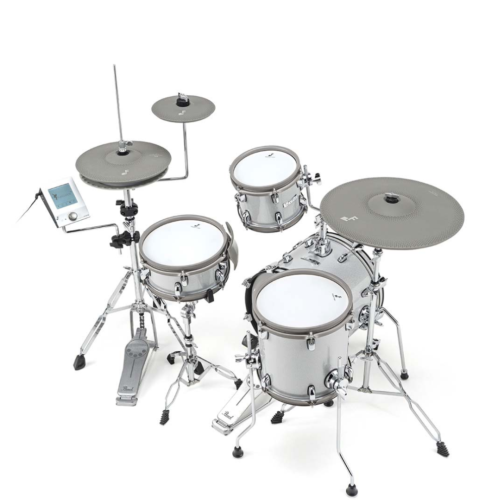 EFNOTE E Mini Standard 4 Pieces Electric Drum Set Includes 3 Cymbals, Snare & Cymbal Stand, White Sparkle Finish (Kick Pedal & Hi Hat Stand Not Included) - Image 2