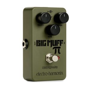 Electro Harmonix Fuzz Effects Pedal with Compact Enclosure and Controls for Tone, Sustain, and Volume