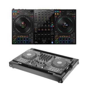 Pioneer DJ DDJ-FLX10 + Odyssey FZFLX10BL Flight Case Bundle