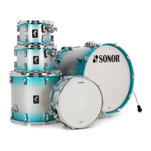Sonor AQ2 5-Piece Drum Set Shell Pack (22" x 17.5" BD, 14" x 6" SD, 10" x 7" & 12" x 8" Toms, FT 16" x 15") Aqua Silver Burst Finish Without Hardware and Cymbals