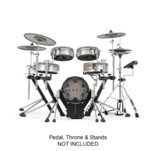 EFNOTE 3 Style B 5 Pieces Electric Drum Set Includes 4 Cymbals, 3 Lambda Tripod Cymbal & Snare Stands, White Sparkle Finish