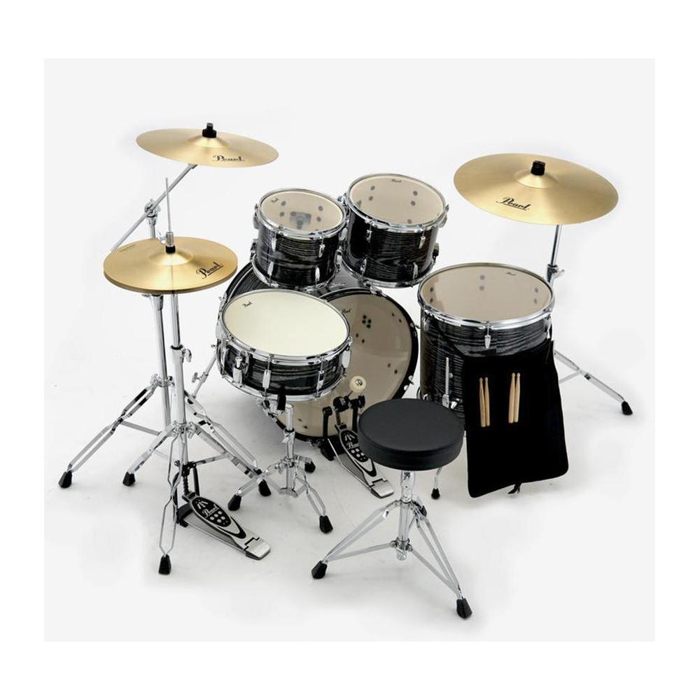 Pearl Roadshow RS525SB/C#801 5pc Drum Set - Midnight Chrome Vortex Finish - Image 2